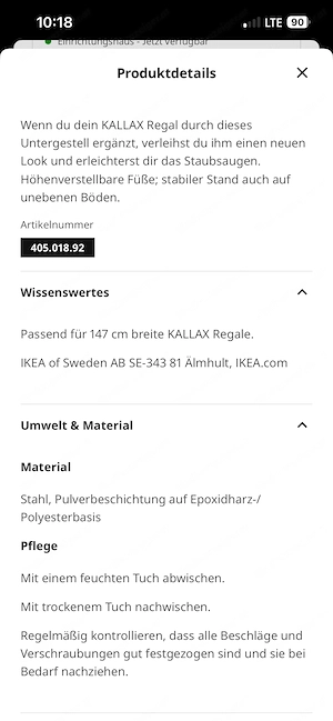 Kallax Ikea Regal-Gestell für 4er Bild 2