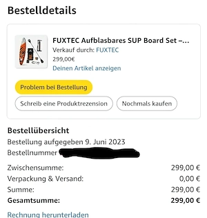 FuxTec 320 Touring SUP Stand Up Paddle Board belastbar bis 150kg inkl Rucksack Actioncam Halterung  Bild 10