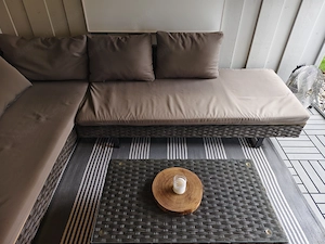 Gartenlounge Rattan mit Tisch und 2 Sessel Bild 3