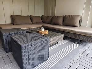 Gartenlounge Rattan mit Tisch und 2 Sessel Bild 4