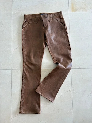 3 Teile - RALPH LAUREN, braune Rindslederhose - RL Wildlederhose - Vintage Lederjacke Bild 2