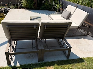 Hochwertiges ZEBRA Outdoor Lounge-Set (4-teilig) aus Aluminium inkl. Polster Bild 3