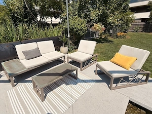 Hochwertiges ZEBRA Outdoor Lounge-Set (4-teilig) aus Aluminium inkl. Polster Bild 4
