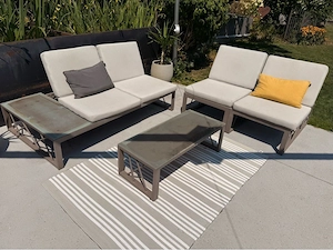 Hochwertiges ZEBRA Outdoor Lounge-Set (4-teilig) aus Aluminium inkl. Polster Bild 2