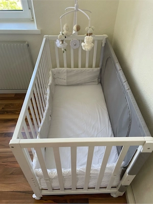 Babybett   Gitterbett unbenutzt weiss Bild 2
