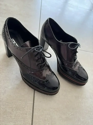Highheels   Pumps   Gr. 39   Absatz 8cm   Farbe: rot-schwarz  