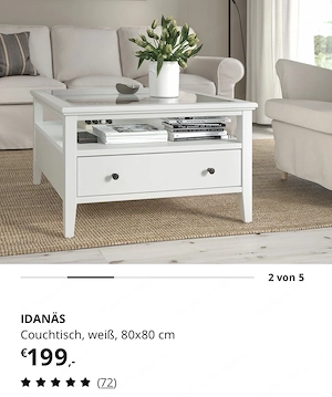 IKEA Couchtisch IDANÄS weiß Bild 2