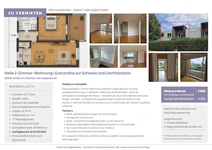 Helle 2-Zimmer-Wohnung in Nofels in Grenznähe zur Schweiz und Liechtenstein Bild 10