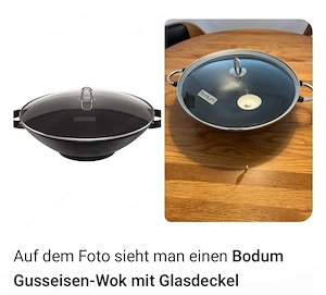 Gusseisernen Wok (Durchmesser 37 cm) fast wie neu!!! Bild 2