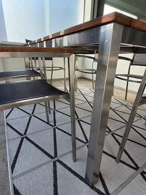 Garten- Terassenmöbel Teak Tisch + 6 Stühle Bild 5
