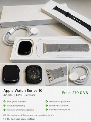 Apple Watch Series 10 42 mm GPS | Schwarz