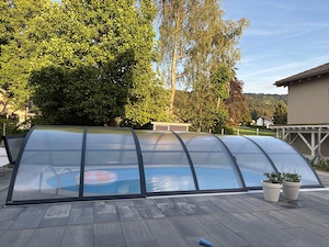 Premium Poolüberdachung POPP Cabrio Dom (6,80 x 4,50 x 1,35 m)   wie neu! Bild 2