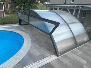 Premium Poolüberdachung POPP Cabrio Dom (6,80 x 4,50 x 1,35 m)   wie neu! Bild 5