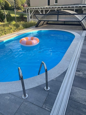 Premium Poolüberdachung POPP Cabrio Dom (6,80 x 4,50 x 1,35 m)   wie neu! Bild 4
