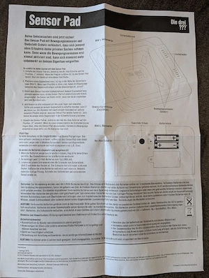 Sensor Pad von Drei??? - in OVP Bild 2