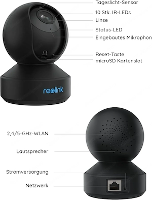 Reolink 5MP PTZ WLAN Kamera WiFi Baby 2-Wege-Audio E1 Zoom