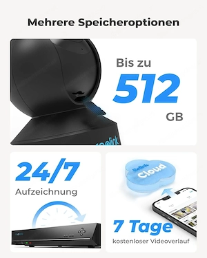 Reolink 5MP PTZ WLAN Kamera WiFi Baby 2-Wege-Audio E1 Zoom Bild 3