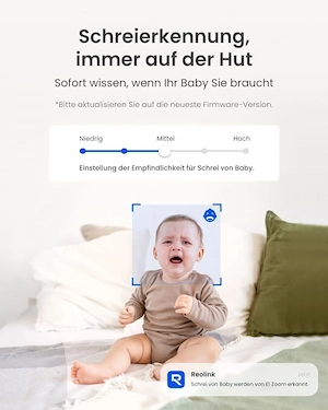 Reolink 5MP PTZ WLAN Kamera WiFi Baby 2-Wege-Audio E1 Zoom Bild 2