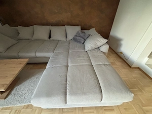 Große Wohnlandschaft   Ecksofa in Hellgrau   sehr bequem Bild 4