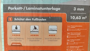 Trittschalldämmung für Parkett und Laminat mit 3 mm Bild 2