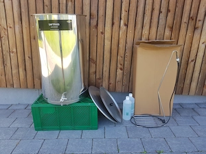 Saftfass 110l aus Edelstahl von Speidel