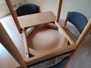 Tischgruppe mit 4 Stühlen, Buche Vollholz Bild 5