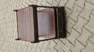 Massiver Beistelltisch   Blumenständer aus Holz mit Schublade   Vintage