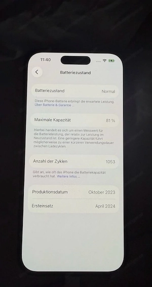 iPhone 15 Schwarz 128GB Bild 4