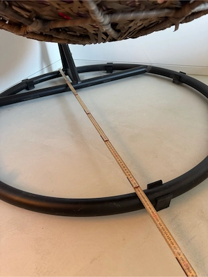 Großer Rattan Hängesessel   Hängekorb mit Metallgestell   Boho   Egg Chair Bild 4
