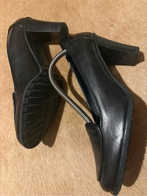 Navyboot Leder Pumps   Loafer-Heels   Schwarz   8 cm   super bequem Bild 2