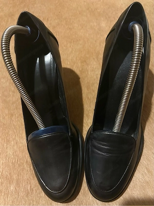 Navyboot Leder Pumps   Loafer-Heels   Schwarz   8 cm   super bequem