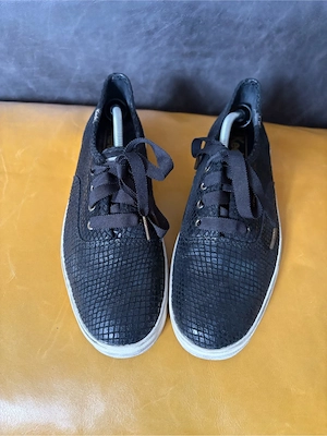 Keds LED Sneaker Gr 39, Echtleder Kroko-Optik schwarz Bild 2