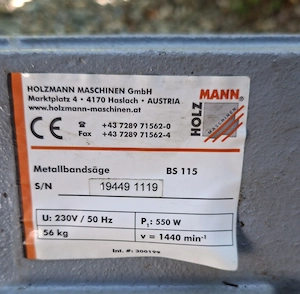 Metallbandsäge Holzmann BS115 Bild 3