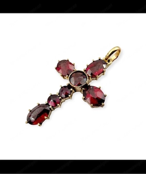 Stein Garnet-Silber- Anhänger, 2 teiliges Schmuckset Bild 3