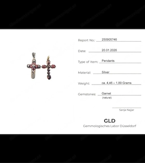 Stein Garnet-Silber- Anhänger, 2 teiliges Schmuckset