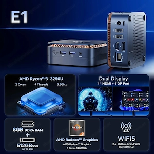 Nipogi e1 minipc 8gb ram 256gb ssd windows 11  Bild 2