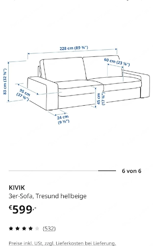 :  IKEA Set: KIVIK 3er + 2er Sofa + 2 REMSTA Sessel | Top Zustand | 10 J. Garantie Bild 3