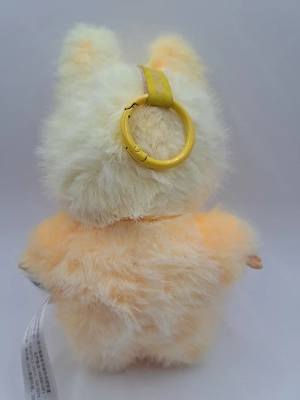 POP MART THE MONSTERS Labubu Moko Plüsch Anhänger - Gelb Orange, Vinyl Face Sammlerstück Bild 2