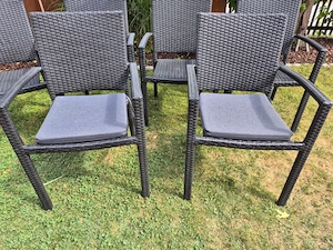 6 Rattanstühle  Samara    Schwarz   inkl. Polster Bild 5