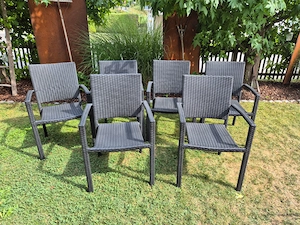 6 Rattanstühle  Samara    Schwarz   inkl. Polster Bild 2