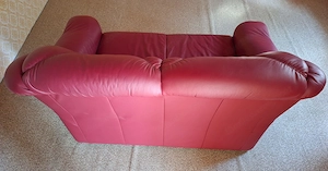 rotes 2er-Sofa in Echtleder Bild 2