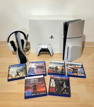 Sony PlayStation 5 Slim Disc Edition PS5 inkl. Controller + Headset + 6 Spiele Bild 3