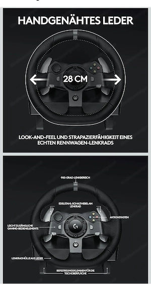 Gaming Lenkrad mit Pedaleinheit Logitech Bild 2