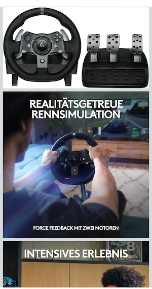 Gaming Lenkrad mit Pedaleinheit Logitech Bild 3