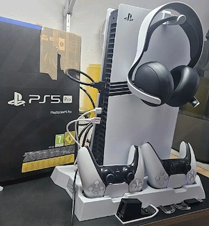 Sony PlayStation 5 Pro, 2TB, 2 Controller, Headset & Ständer - Top Zustand! Bild 2