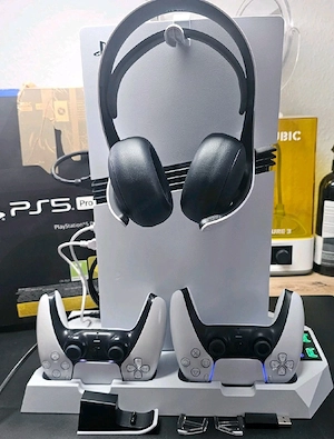 Sony PlayStation 5 Pro, 2TB, 2 Controller, Headset & Ständer - Top Zustand! Bild 3