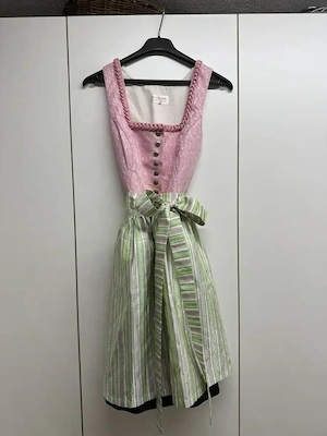 Dirndl Knielang Gr. 38 neuwertig   rosa schwarz grün