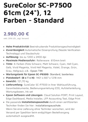 Epson SureColor P7900 Bild 2