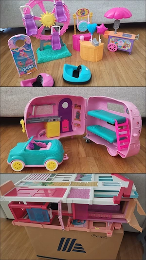 Barbie Set mit Wohn- und Ferienhaus Bild 2