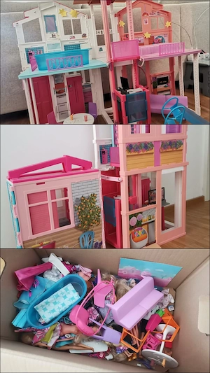 Barbie Set mit Wohn- und Ferienhaus